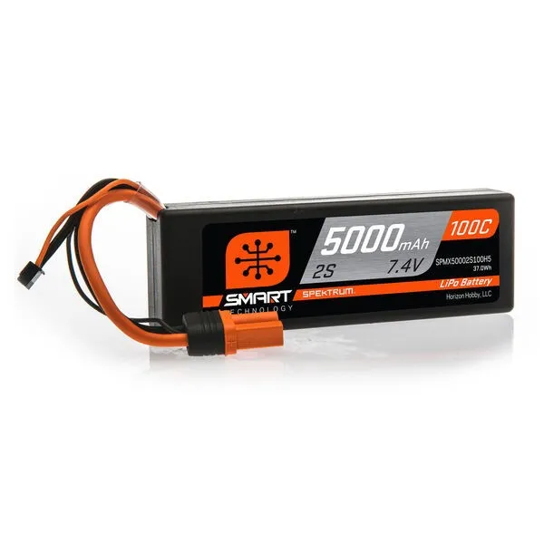 7.4V 5000mAh 2S 100C Smart Hardcase LiPo Battery: IC5